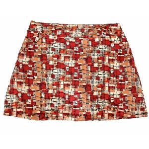 Liz Claiborne Skort Skirt Size Large Orange Checked activewear